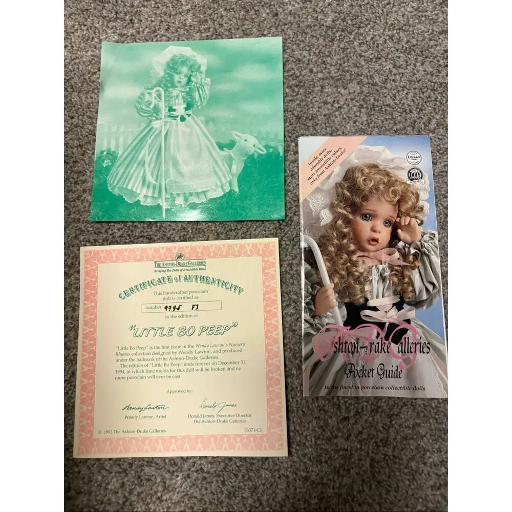 Ashton Drake Little Bo Peep doll by Wendy Lawton Nursery Rhyme Series
